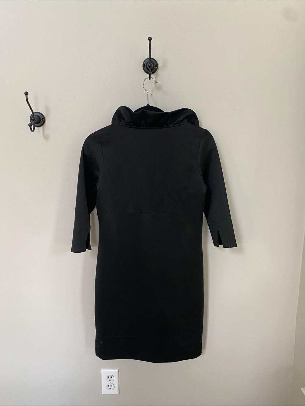 Gretchen Scott Solid Black Ruffle Neck Dress women’s  XS - Picture 2 of 10